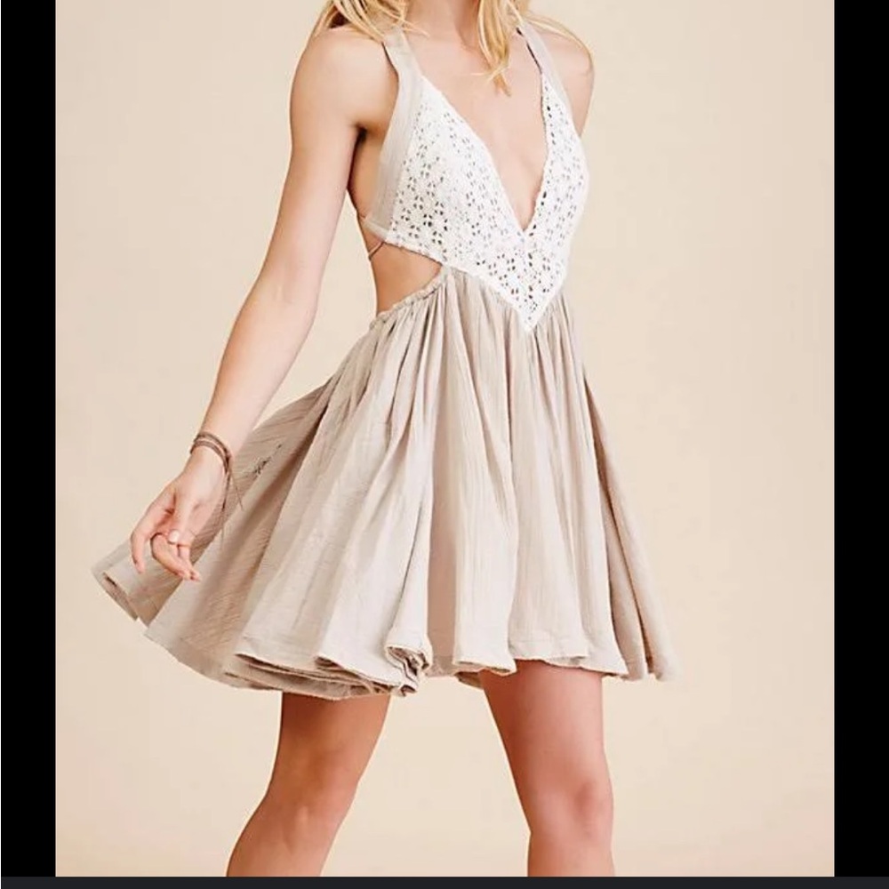 Rare Free People Lookin in my eyes mini dress